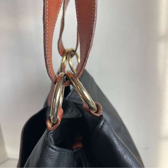 CEDARS Shoulder Tote Bag Purse Black/Brown Lined In Leather European Designer. - Picture 8 of 15